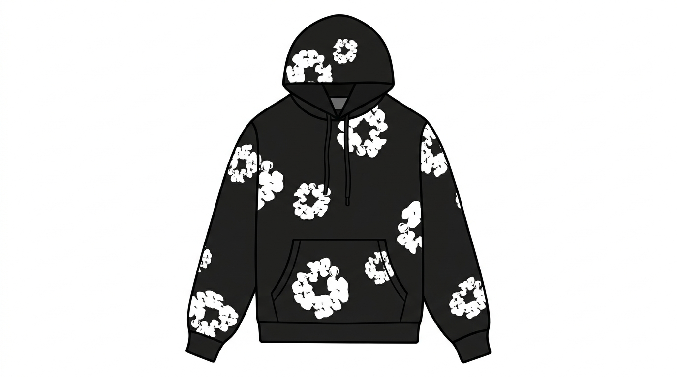 Black and White Demin tears hoodie